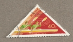Stamps Hungary -  Dobel femenino kayak