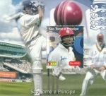 Stamps S�o Tom� and Pr�ncipe -  Brian Charles Lara, jugador de críquet