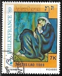 Stamps Laos -  Maternidad - Pablo Picasso
