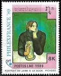 Stamps Laos -  Retrato de Jaime S. le Bock, Pablo Picasso