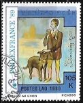 Stamps Laos -  Perro con niño - Pablo Picasso