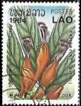 Stamps Laos -  Flores - Aeschynanthus speciosus