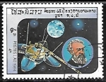 Stamps Laos -  Exploración del espacio - Jules Verne & Luna 13 