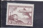 Stamps : America : Chile :  TRANSPORTE TREN Y AVION 