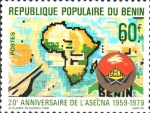 Sellos de Africa - Benin -  20th  ANIVERSARIO  DE  ASECNA
