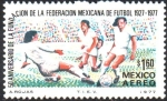 Stamps Mexico -  50th  ANIVERSARIO  DE  LA  FEDERACIÓN  MEXICANA  DE  FÚTBOL.  FÚTBOL  SOCCER.