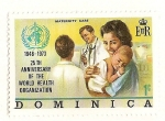 Stamps : America : Dominica :  Organizacion Mundial de la Salud. Maternidad, cuidados infantiles.