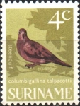 Stamps Suriname -  AVES.  PALOMA  DE  TIERRA  ROJIZA.