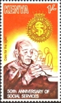 Stamps : Africa : Kenya :  50th  ANIVERSARIO  DE  LOS  SERVICIOS  SOCIALES  DE  SALVACIÓN.  CUIDADO  DE  LOS  ANCIANOS.