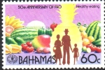 Sellos de America - Bahamas -  50th  ANIVERSARIO  DE  LA  FAO.  ALIMENTACIÓN  SALUDABLE.