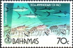 Stamps : America : Bahamas :  50th  ANIVERSARIO  DE  LA  FAO.  PESCA  SOSTENIBLE.
