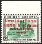 Sellos de America - Honduras -  BICENTENARIO  DE  SIMEÓN  CAÑAS  Y  VILLACORTA.  LIBERTADOR  DE  LOS  ESCLAVOS  EN  CENTRO  AMÉRICA.