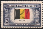 Stamps United States -  BANDERA  DE  BÉLGICA