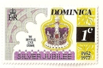 Stamps : America : Dominica :  Coronacion de la reina . Corona.