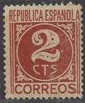 Stamps Spain -  0731 - Cifra 2 cts Republica Española