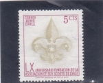 Stamps Chile -  LX ANIV.FUNDACIÓN  BOY SCOUTS DE CHILE 