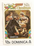 Sellos del Mundo : America : Dominica : Navidad 1974. Virgen y niño por Oronzo.