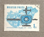 Stamps Hungary -  Mapa Hungría, Año turístico internacional