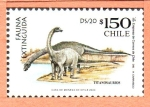 Stamps Chile -  ANIMALES  PREHISTÓRICOS.  TITANOSAURIOS.