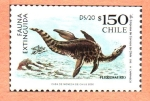 Stamps Chile -  ANIMALES  PREHISTÓRICOS.  PLESIOSAURIO.