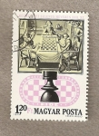 Stamps Hungary -  Jugadoes de ajedrez siglo XIII