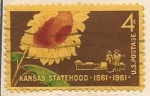 Sellos de America - Estados Unidos -   983 - The 100th aniversary of Kansas Statehood 