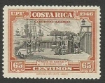 Sellos de America - Costa Rica -  419 - Columbus in Cariari (1947)