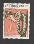 Stamps Laos -  Python molurud
