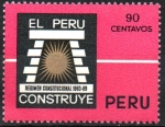 Stamps Peru -  EL PERÚ  CONSTRUYE.  VELETA  INCA  Y  SOL.