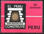 Sellos de America - Per -  EL PERÚ  CONSTRUYE.  VELETA  INCA  Y  SOL.