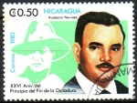 Stamps Nicaragua -  26th  ANIVERSARIO  DEL  PRINCIPIO  DEL  FIN  DE  LA  DICTADURA.  AUSBERTO  NARVÁEZ.