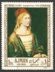 Stamps United Arab Emirates -  Self-Portrait with flower; by Albrecht Duerer (1471-1528) AJMAN