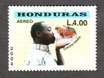 Stamps Honduras -  CONCHAS  MARINAS.  HOMBRE  SOPLANDO  CARACOLA.