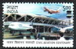 Stamps India -  CENTENARIO  DE  LA  AVIACIÓN  CIVIL.  TERMINAL.