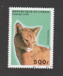 Stamps Republic of the Congo -  Red Abyssinian