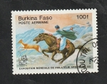 Sellos del Mundo : Africa : Burkina_Faso : 298 - A caballo cazando una gacela con bolas