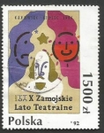 Stamps : Europe : Poland :  10th Theatrical Summer in Zamosc, by J. Mlodozeniec (1992)