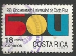 Stamps Costa Rica -  Cincuentenario Universidad de Costa Rica (1990)