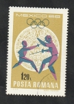 Stamps Romania -  2405 - Olimpiadas Mexico 68, esgrima