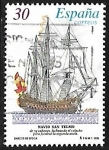 Stamps Spain -  Barcos de Época - Navío San Telmo        San Telmo