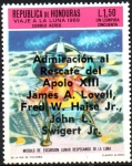 Stamps Honduras -  SOBREIMPRESIÓN.  RESCATE  DEL  APOLO  XIII.  MÓDULO  LUNAR  DESPEGANDO.
