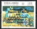 Stamps Honduras -  SOBREIMPRESIÓN.  RESCATE  DEL  APOLO  XIII.  ASTRONAUTA  EXTRAYENDO  MUESTRAS  DE  SUELO  LUNAR.