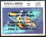 Stamps Honduras -  SOBREIMPRESIÓN.  RESCATE  DEL  APOLO  XIII.  MÓDULO  DE  EXCURSIÓN  LUNAR.