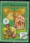 Stamps : Africa : Mauritania :  Mariposa