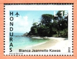 Sellos de America - Honduras -  PARQUE  NACIONAL  BLANCA  JEANNETTE  KAWAS.  BAHÍA  Y  PLAYA.