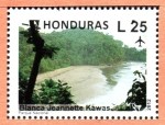 Sellos de America - Honduras -  PARQUE  NACIONAL  BLANCA  JEANNETTE  KAWAS.  BAHÍA  Y  PLAYA.