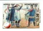 Sellos de America - Honduras -  50th  ANIVERSARIO  DEL  BANCO  CENTRAL  DE  HONDURAS.  LA  NOVIA  DE  MIGUEL  A.  RUIZ  MATUTE.