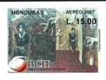 Stamps Honduras -  50th  ANIVERSARIO  DEL  BANCO  CENTRAL  DE  HONDURAS.  AYER, HOY  Y  MAÑANA  DE  FELIPE  BOUCHARD.