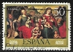 Stamps Spain -  Adoración del Cordero Místico - Juan de Juanes  