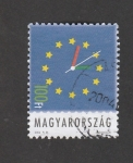 Stamps Hungary -  Bandera UE
